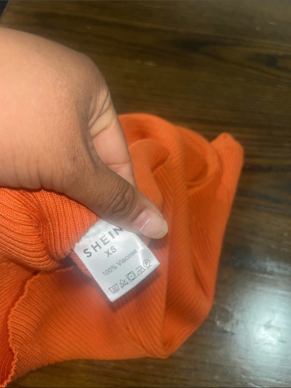 SHEIN Orange Ribbed Button-Front Cami - Picture 3 of 3
